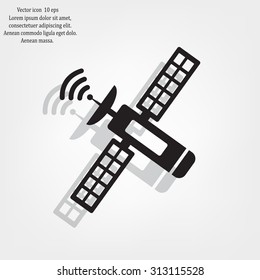 Satellite sign icon, vector illustration. Flat design style
