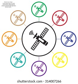 Satellite sign icon, vector illustration. Flat design style