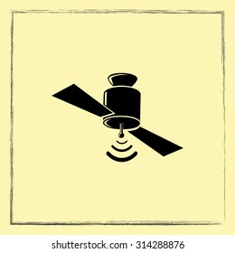 Satellite sign icon, vector illustration. Flat design style
