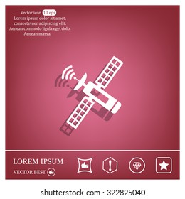 Satellite sign icon, vector illustration. Flat design style