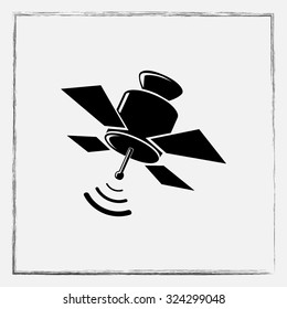 Satellite sign icon, vector illustration. Flat design style