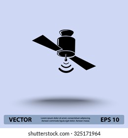 Satellite sign icon, vector illustration. Flat design style