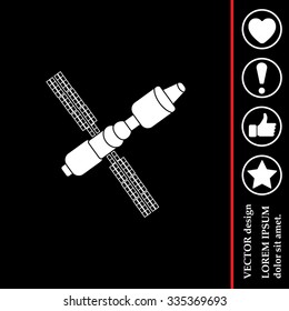 Satellite sign icon, vector illustration. Flat design style