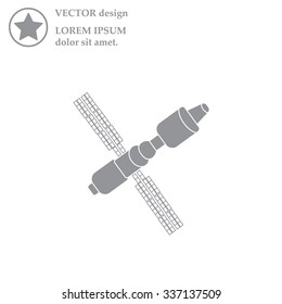 Satellite sign icon, vector illustration. Flat design style