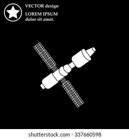 Satellite sign icon, vector illustration. Flat design style