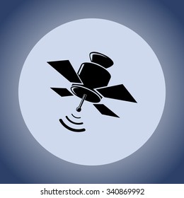 Satellite sign icon, vector illustration. Flat design style