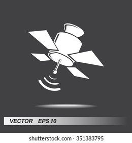Satellite sign icon, vector illustration. Flat design style