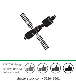 Satellite sign icon, vector illustration. Flat design style