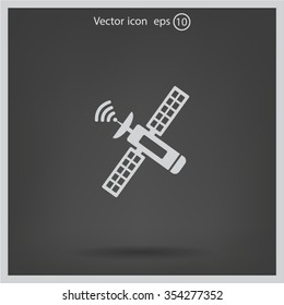 Satellite sign icon, vector illustration. Flat design style