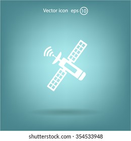Satellite sign icon, vector illustration. Flat design style