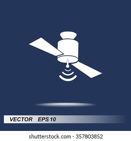 Satellite sign icon, vector illustration. Flat design style