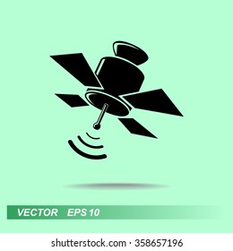 Satellite sign icon, vector illustration. Flat design style