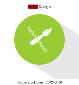 Satellite sign icon, vector illustration. Flat design style