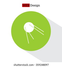 Satellite sign icon, vector illustration. Flat design style