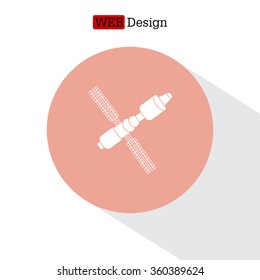 Satellite sign icon, vector illustration. Flat design style