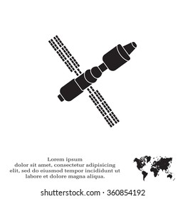 Satellite sign icon, vector illustration. Flat design style