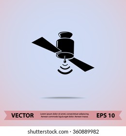 Satellite sign icon, vector illustration. Flat design style