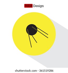 Satellite sign icon, vector illustration. Flat design style