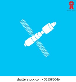 Satellite sign icon, vector illustration. Flat design style