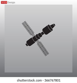 Satellite sign icon, vector illustration. Flat design style
