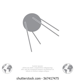 Satellite sign icon, vector illustration. Flat design style