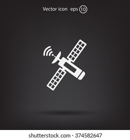 Satellite sign icon, vector illustration. Flat design style