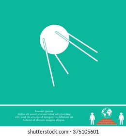 Satellite sign icon, vector illustration. Flat design style