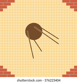 Satellite sign icon, vector illustration. Flat design style