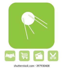 Satellite sign icon, vector illustration. Flat design style