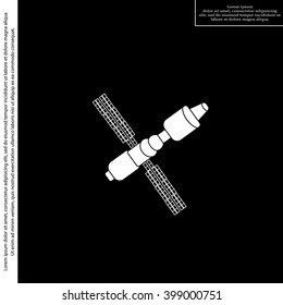 Satellite sign icon, vector illustration. Flat design style