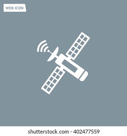 Satellite sign icon, vector illustration. Flat design style