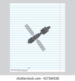 Satellite sign icon, vector illustration. Flat design style
