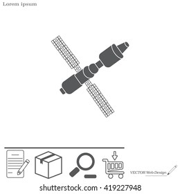 Satellite sign icon, vector illustration. Flat design style