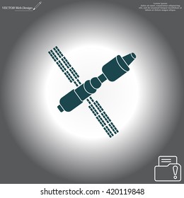 Satellite sign icon, vector illustration. Flat design style