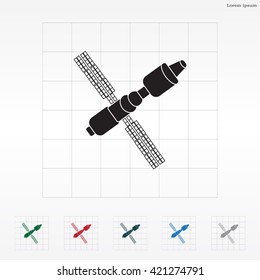 Satellite sign icon, vector illustration. Flat design style
