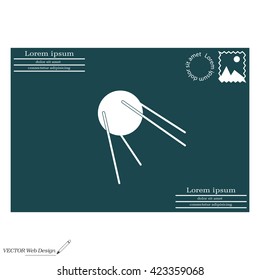 Satellite sign icon, vector illustration. Flat design style