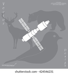 Satellite sign icon, vector illustration. Flat design style