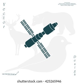 Satellite sign icon, vector illustration. Flat design style