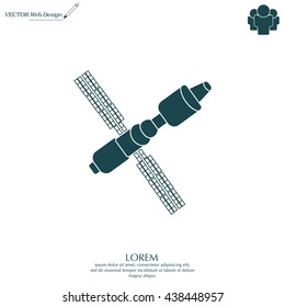 Satellite sign icon, vector illustration. Flat design style