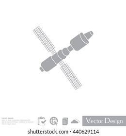 Satellite sign icon, vector illustration. Flat design style