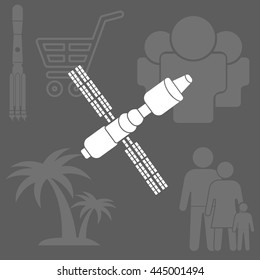 Satellite sign icon, vector illustration. Flat design style