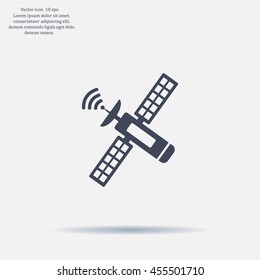 Satellite sign icon, vector illustration. Flat design style