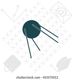 Satellite sign icon, vector illustration. Flat design style