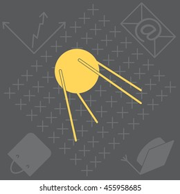 Satellite sign icon, vector illustration. Flat design style