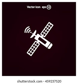 Satellite sign icon, vector illustration. Flat design style