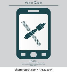Satellite sign icon, vector illustration