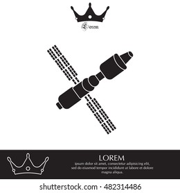 Satellite sign icon, vector illustration. 