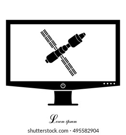 Satellite sign icon, vector illustration. 