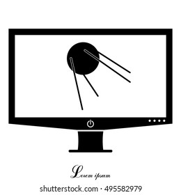 Satellite sign icon, vector illustration. Flat design style