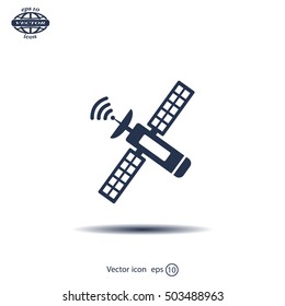 Satellite sign icon, vector illustration. Flat design style